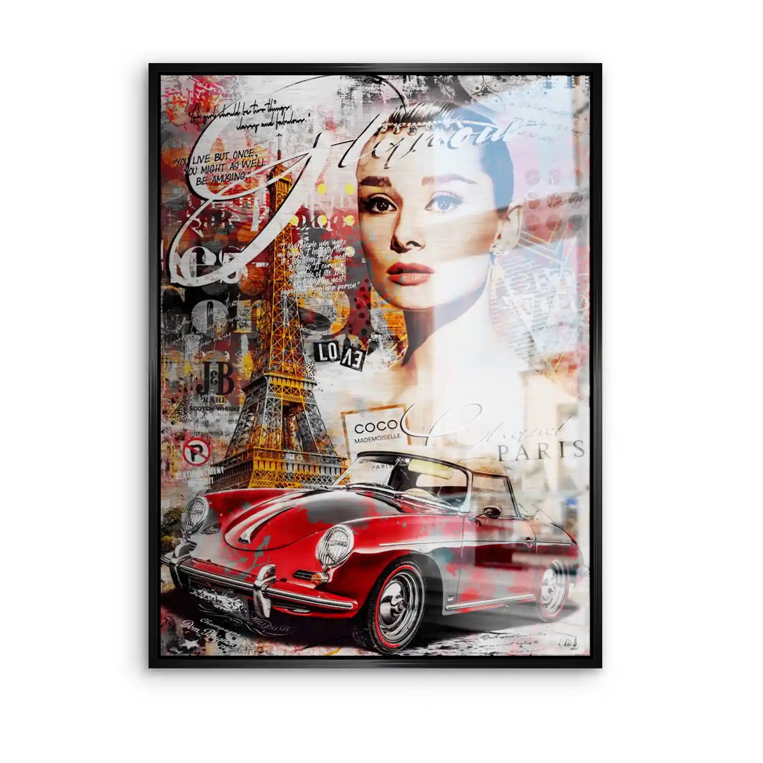 Audrey Porsche Pop Art Aludibond Gebürstet INGALERIE