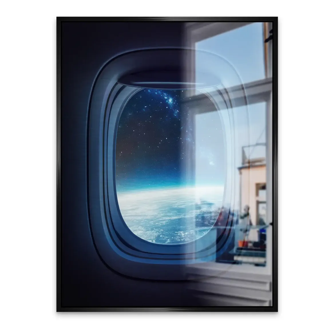 Flugzeugfenster Galaxie Alu Gebürstet Bild