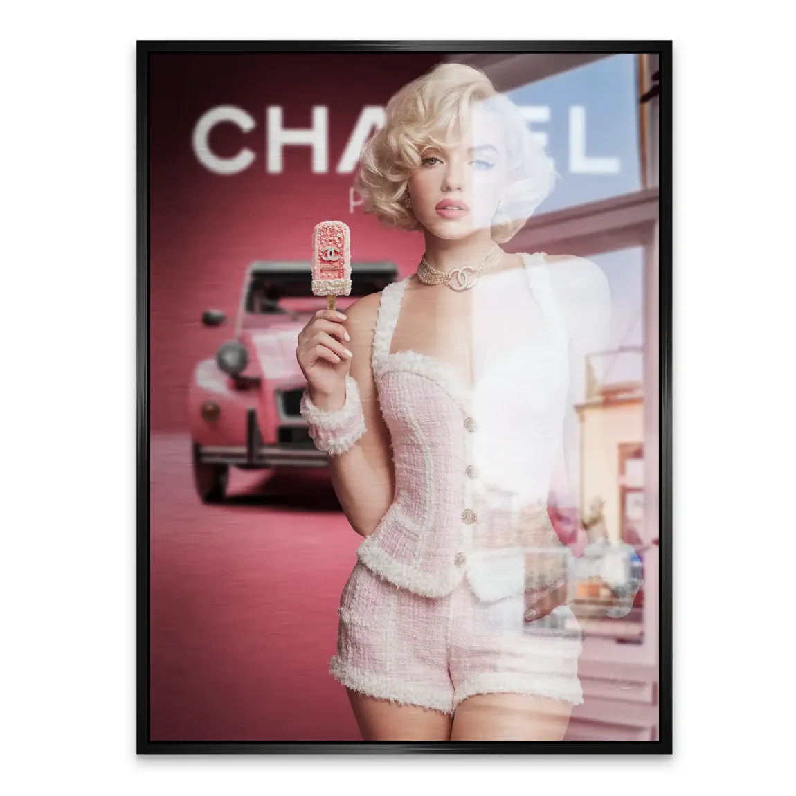 Pink Couture Marilyn Monroe Alu Gebürstet Bild