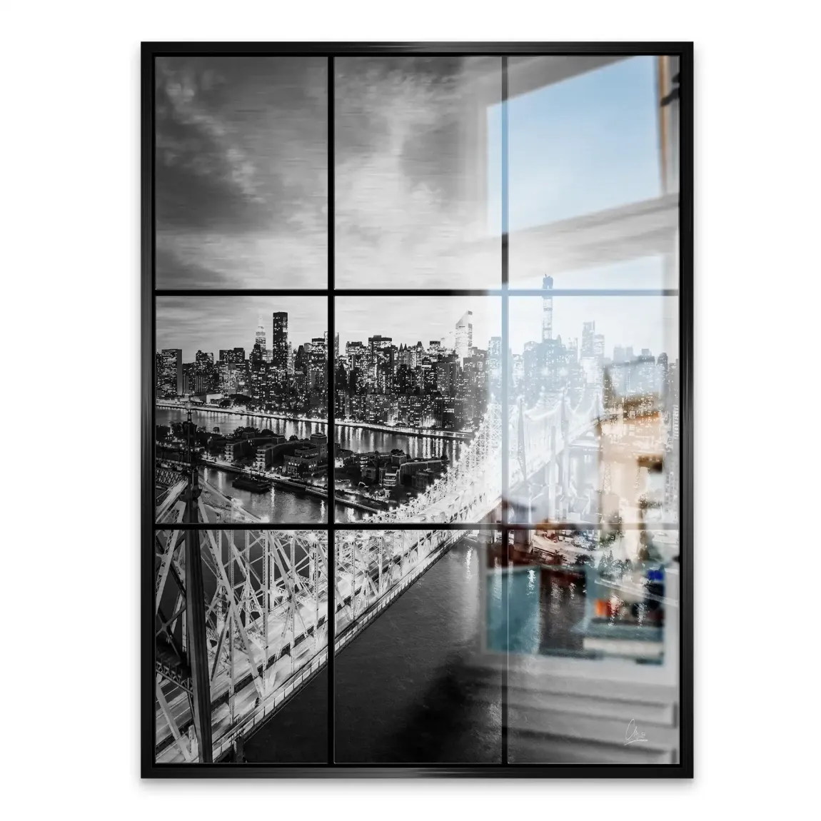 Bridge Lights New York Alu Gebürstet Bild