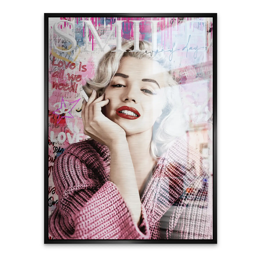 Pop Art Marilyn Monroe Smile AluDibond Gebürstet INGALERIE