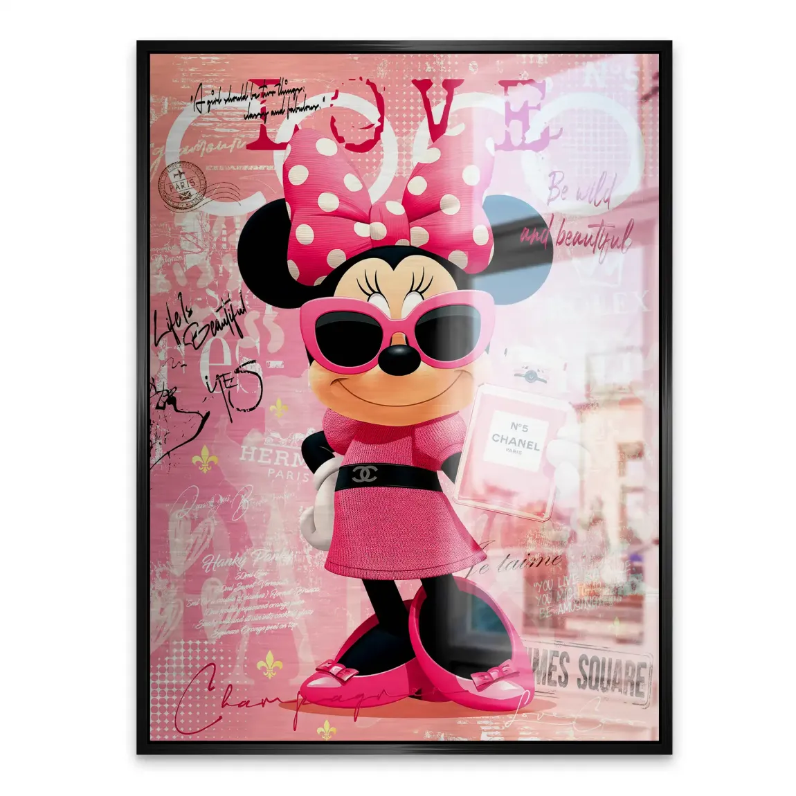 Minnie Maus Love Coco Aluminiumbild gebürstet