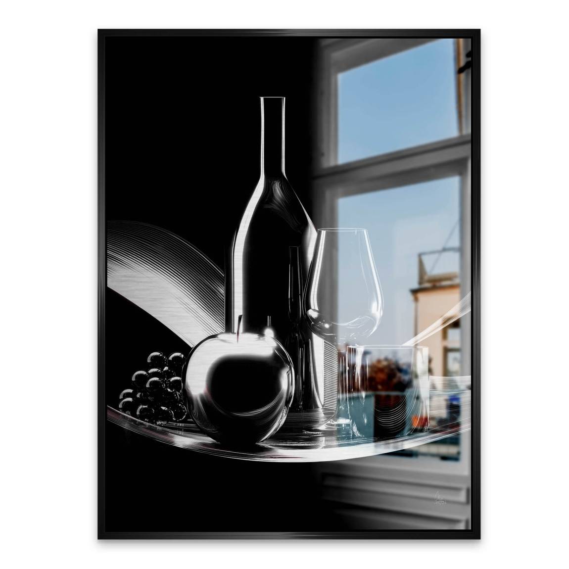 Wein Noir Aluminiumbild gebürstet