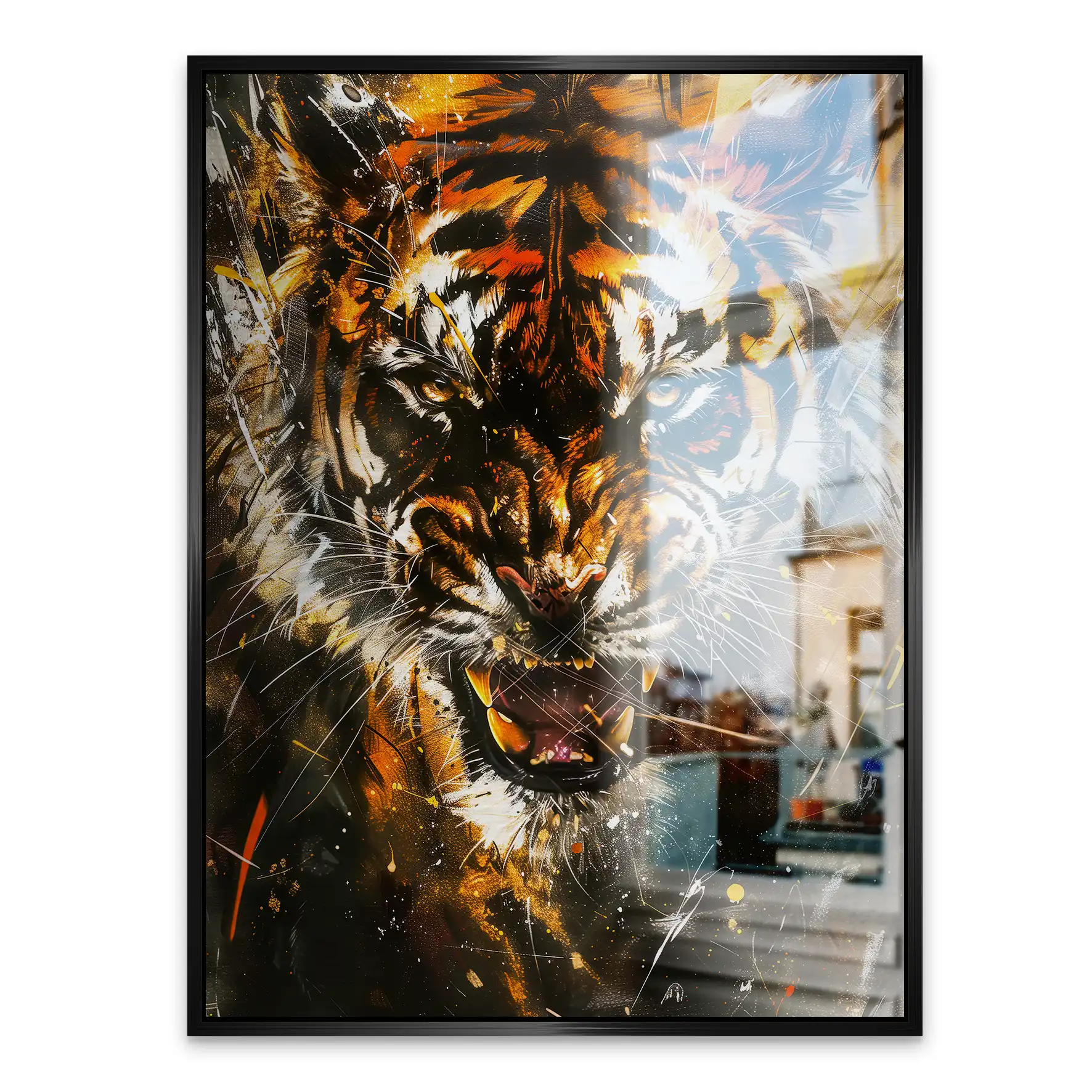 Tiger Abstrakt Aludibond Gebürstet INGALERIE