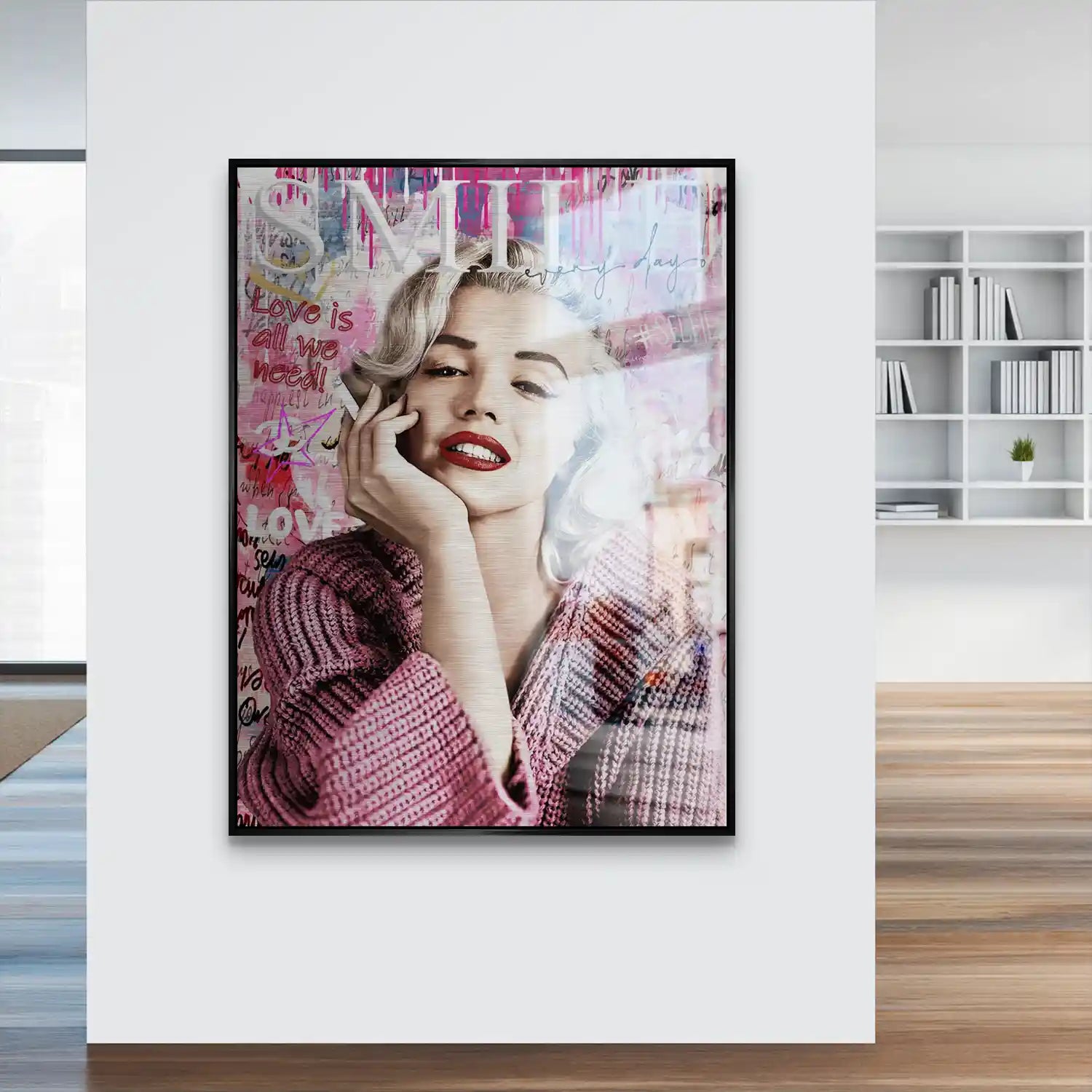 Pop Art Marilyn Monroe Smile AluDibond Gebürstet INGALERIE