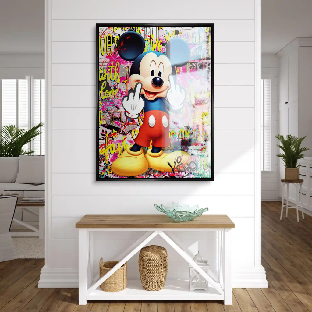 Micky Mittelfinger Street Art Alu Gebürstet INGALERIE
