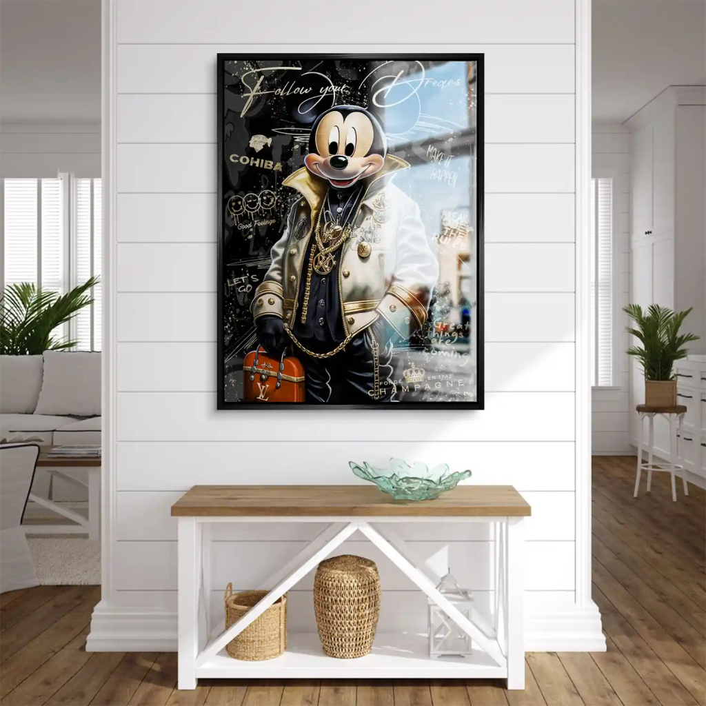 Micky Maus Dreams Pop Art Style Aludibond Brush Bild INGALERIE