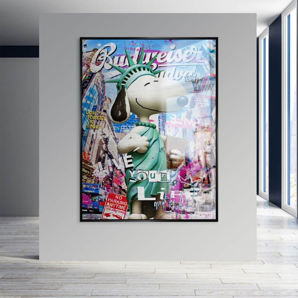 Snoopy Pop Art Style Alu Gebürstet INGALERIE