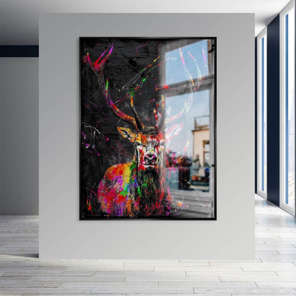 Hirsch Abstrakt Color Alu Gebürstet INGALERIE