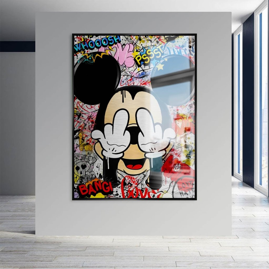 Bad Micky Graffiti Art Alu Gebürstet Bild INGALERIE