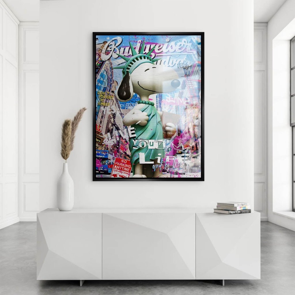 Snoopy Pop Art Style Alu Gebürstet INGALERIE