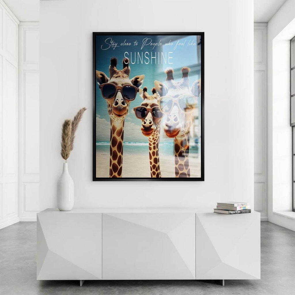 Giraffe Sunshine Aludibond Brush Bild INGALERIE