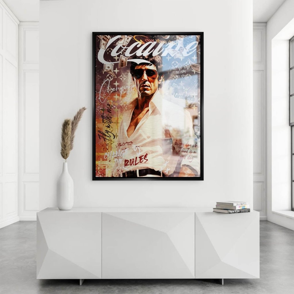 Scarface Cocaine Alu Gebürstet Bild INGALERIE