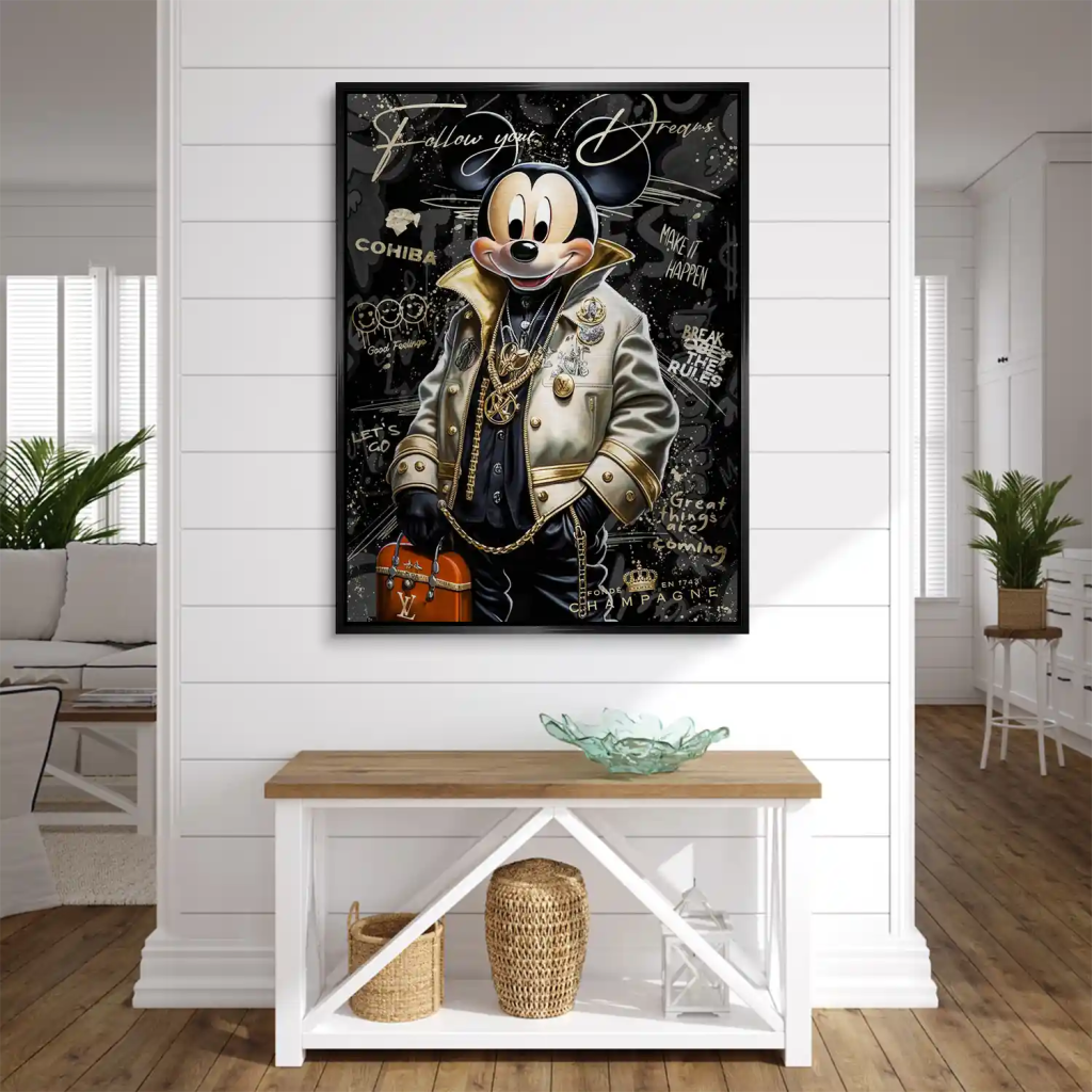 Micky Maus Dreams Pop Art Style Aludibond Brush Bild INGALERIE