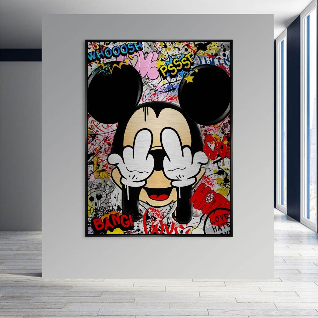 Bad Micky Graffiti Art Alu Gebürstet Bild INGALERIE