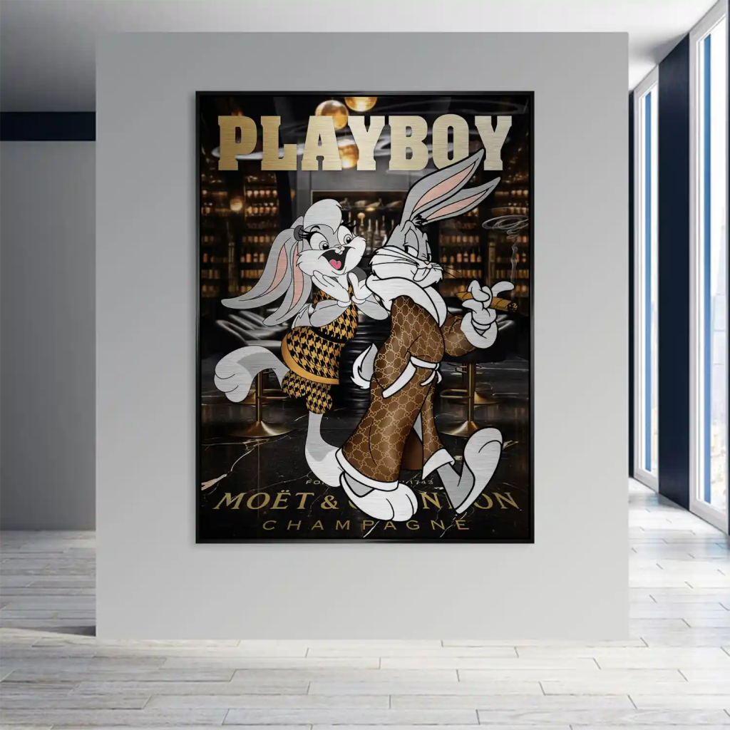 Mr. Bild Bunny Playboy Style Alu Gebürstet INGALERIE