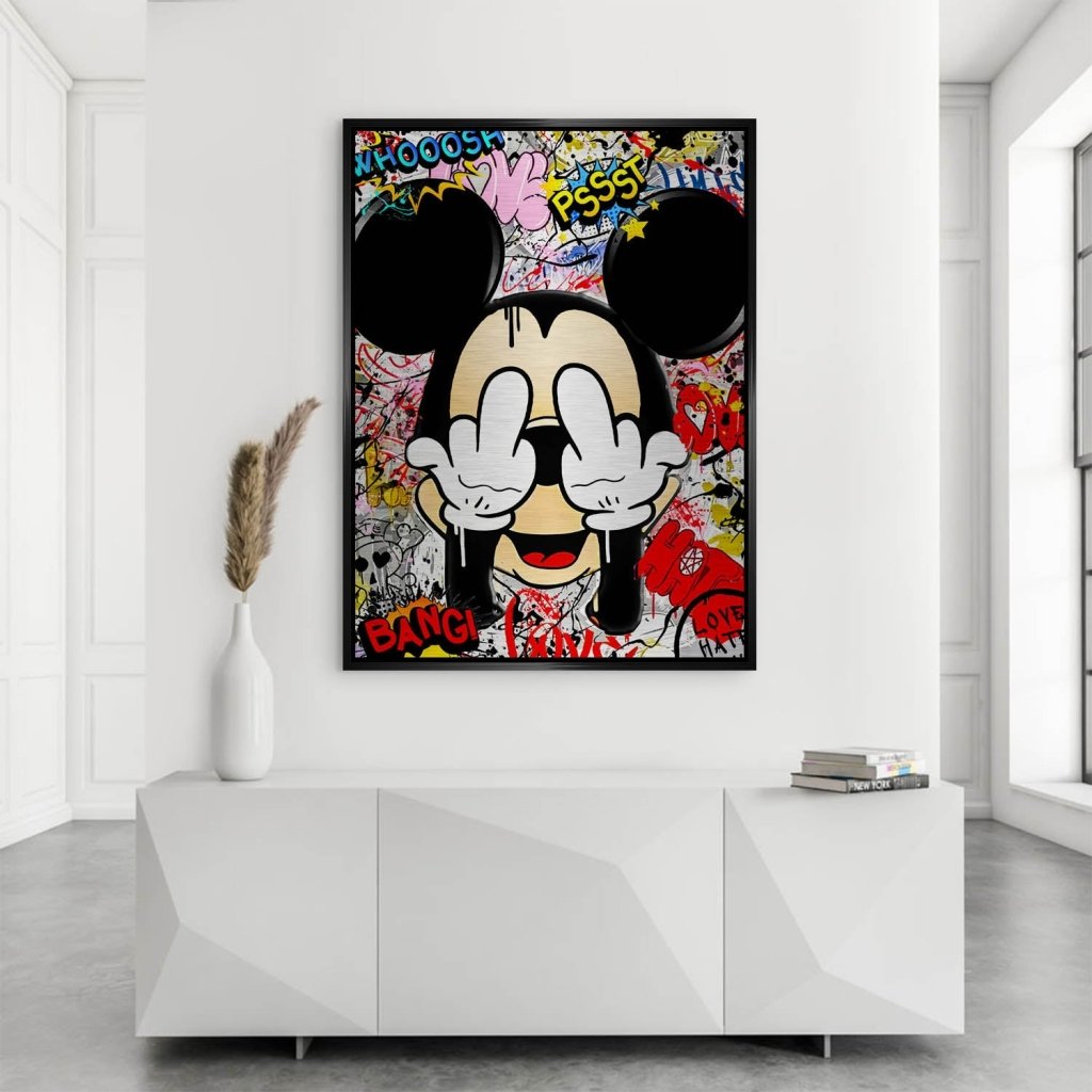 Bad Micky Graffiti Art Alu Gebürstet Bild INGALERIE
