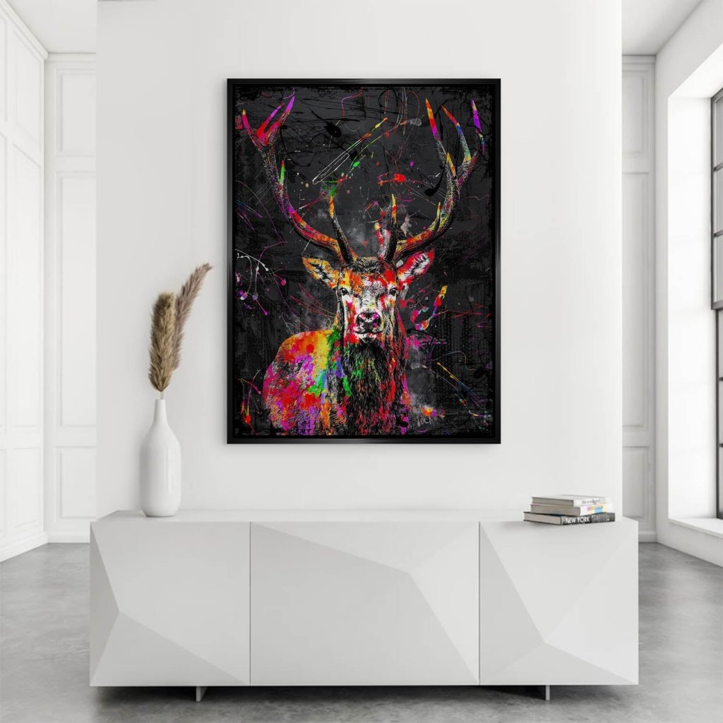 Hirsch Abstrakt Color Alu Gebürstet INGALERIE