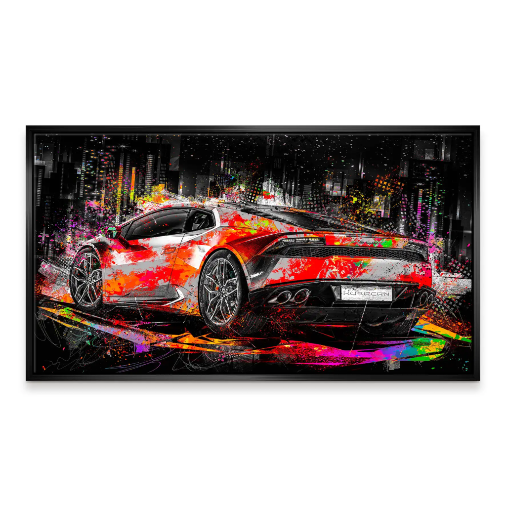 Lambo Huracan Pop Art Style Leinwand Bild INGALERIE