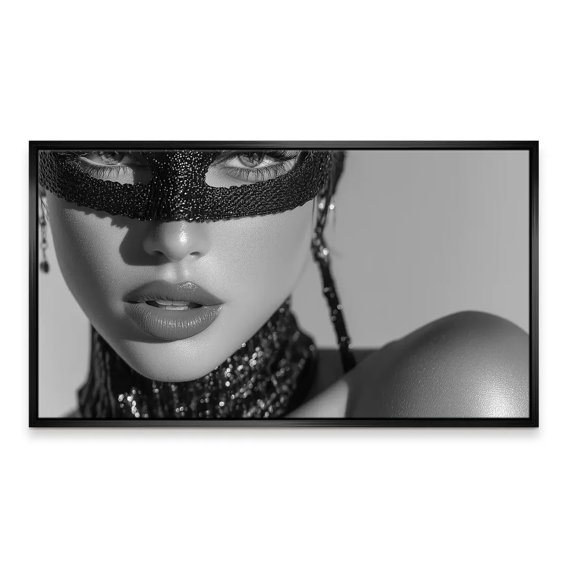 Masked Beauty Noir Art Leinwand Bild