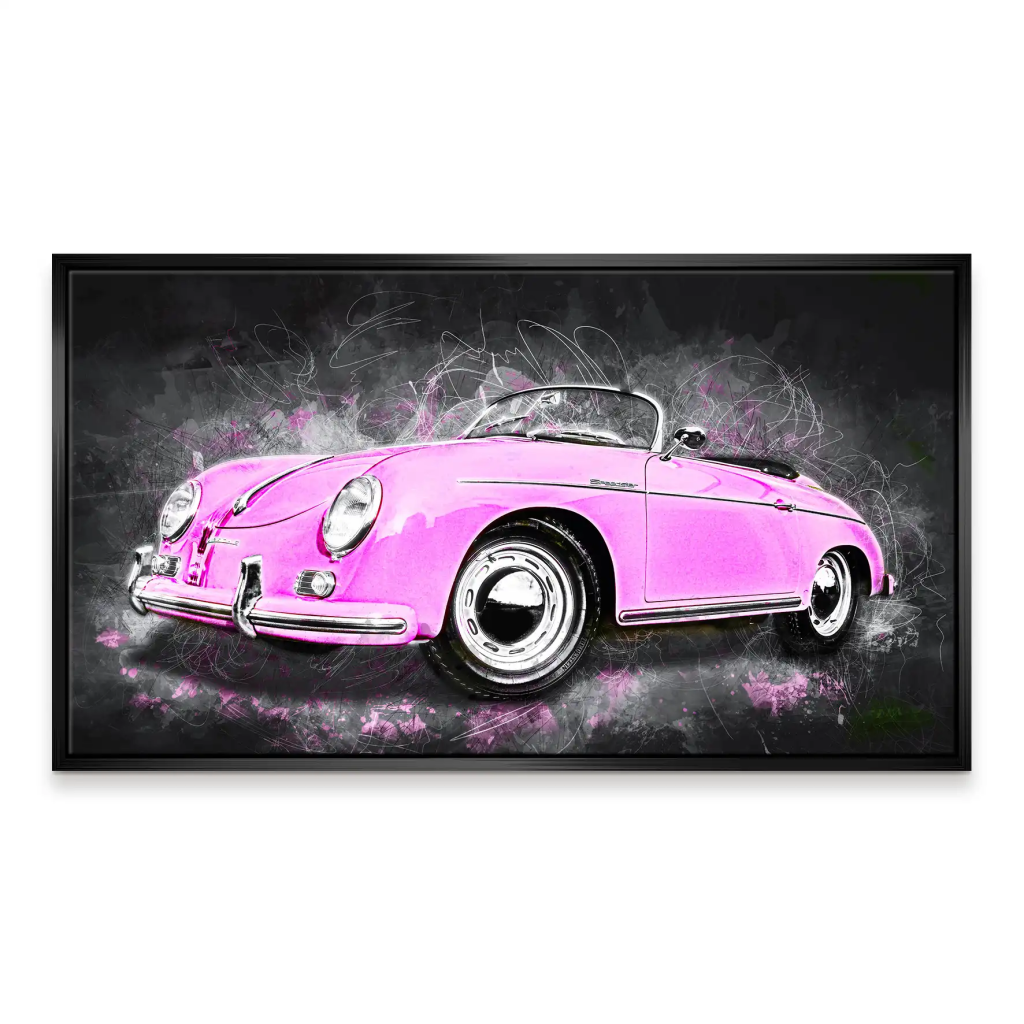 Pink Porsche Speedster Abstrakt Style Leinwand Bild INGALERIE