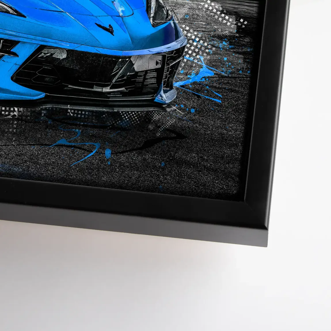 Corvette C8 Abstrak Blue Style Leinwand Bild INGALERIE