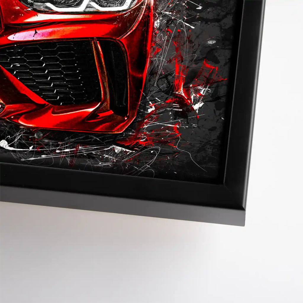 BMW M4 Abstrakt Red Style Leinwand Bild INGALERIE