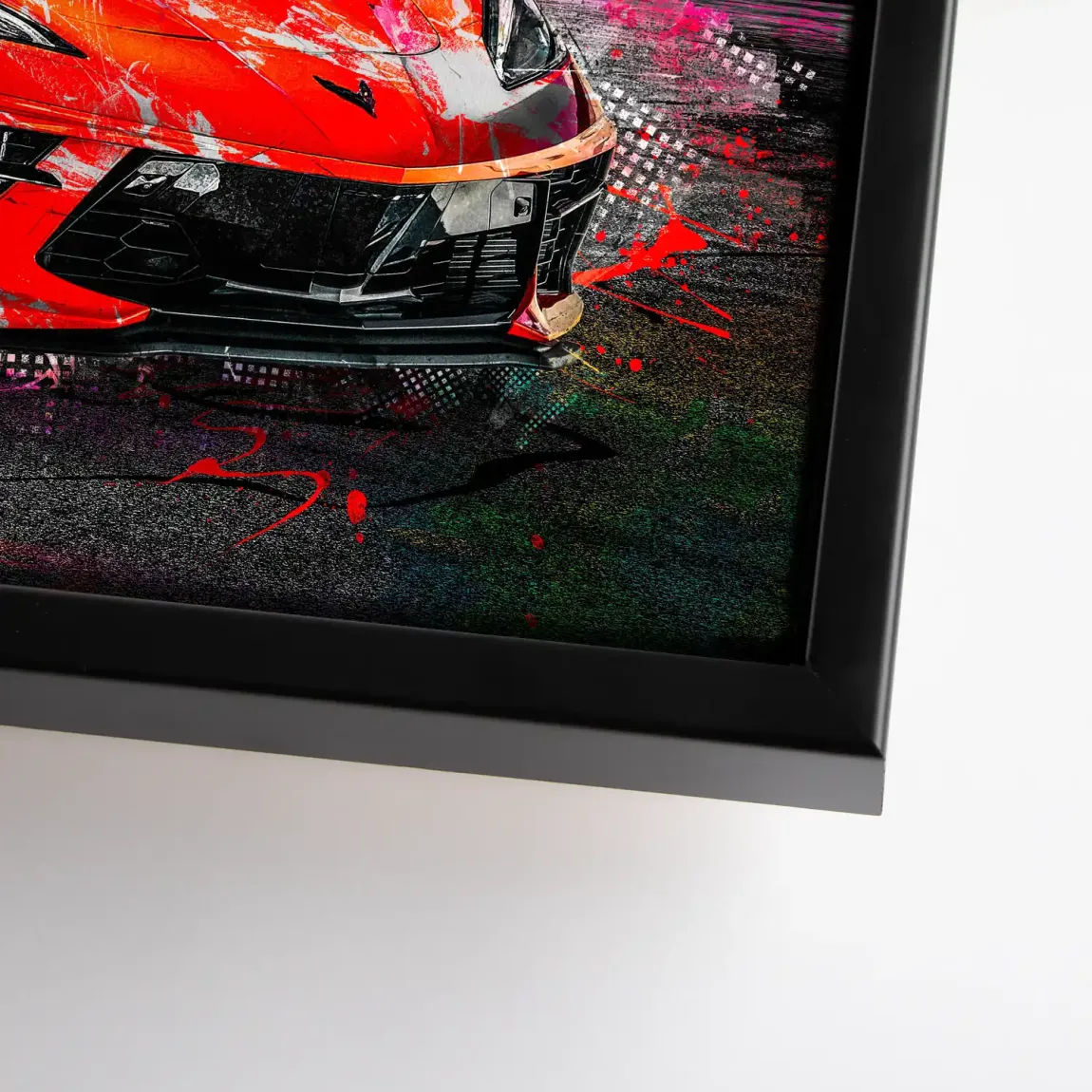 Corvette C8 Abstrak Red Style Leinwand Bild INGALERIE