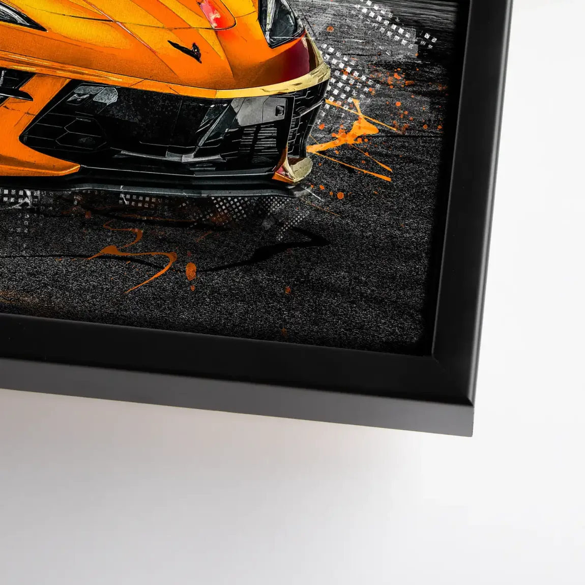 Corvette C8 Abstrak Orange Style Leinwand Bild INGALERIE