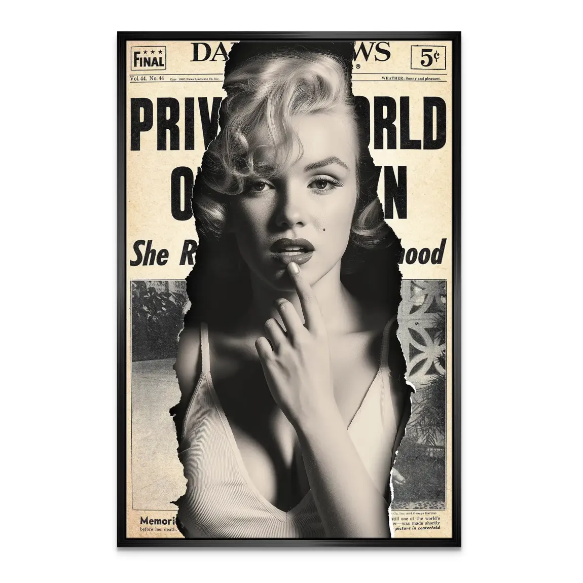 Marilyn Monroe News Leinwand Bild