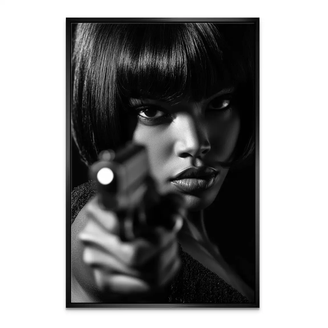 Black Gun Girl Leinwand Bild INGALERIE