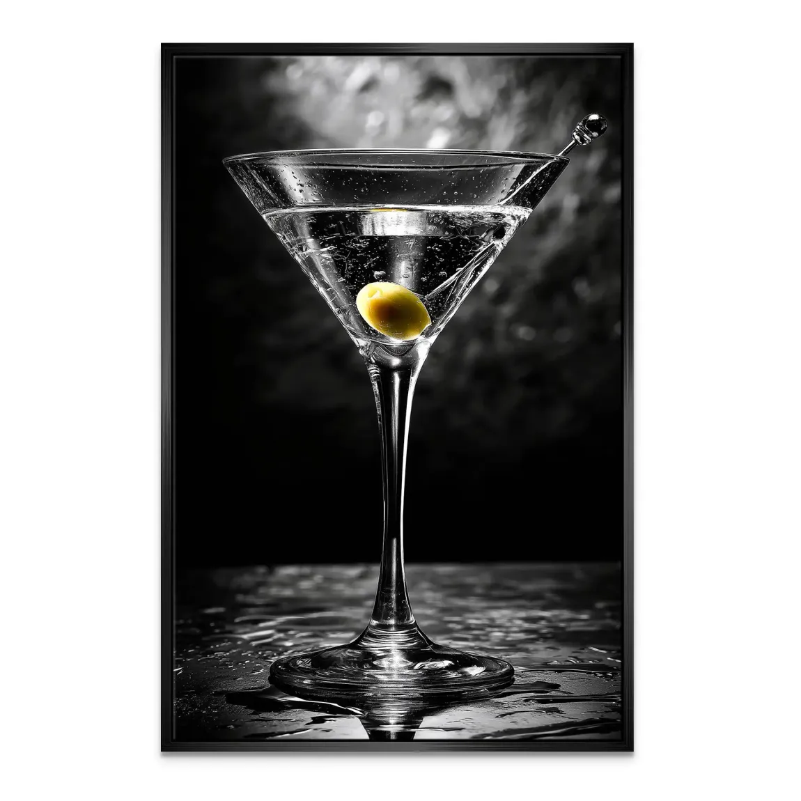 Martini Glas Noir Leinwand Bild