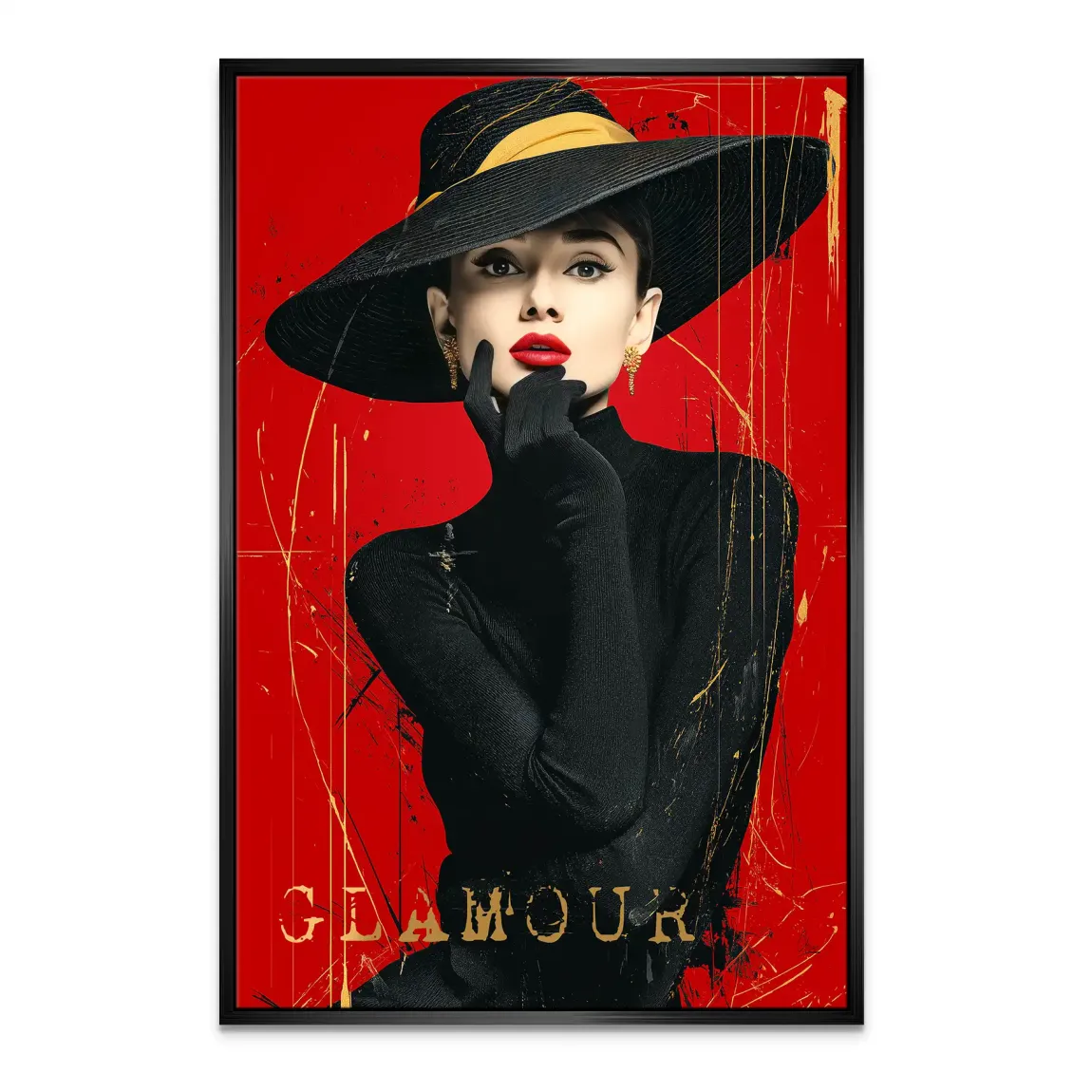 Audrey Hepburn Red Glamour Leinwand Bild