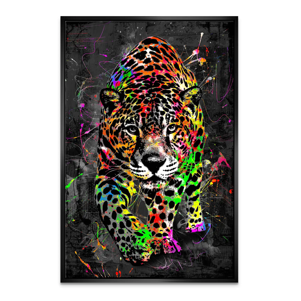 Leopard Abstrakt Color Style Leinwand Bild INGALERIE