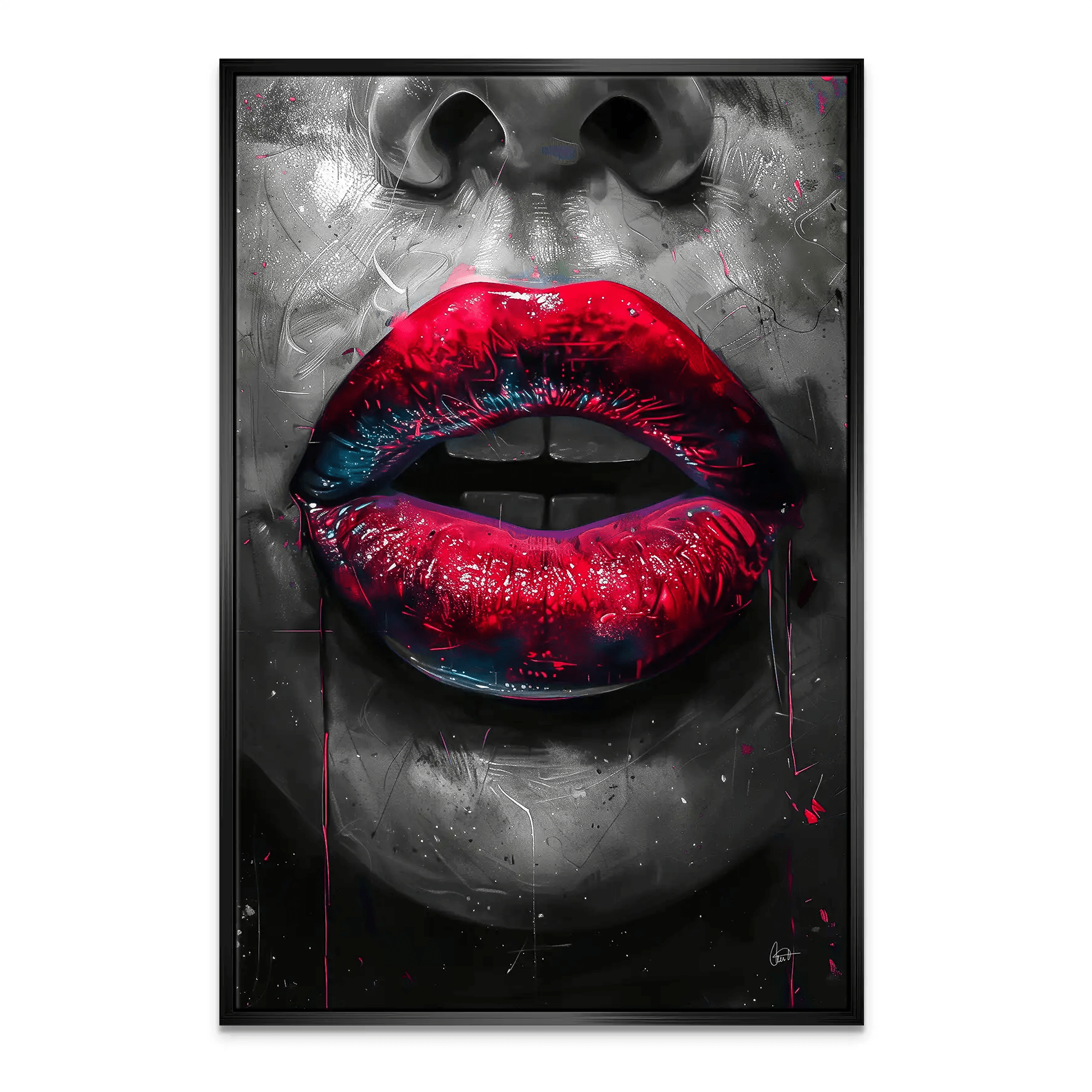 Abstrakt Red Lips Leinwand Bild INGALERIE