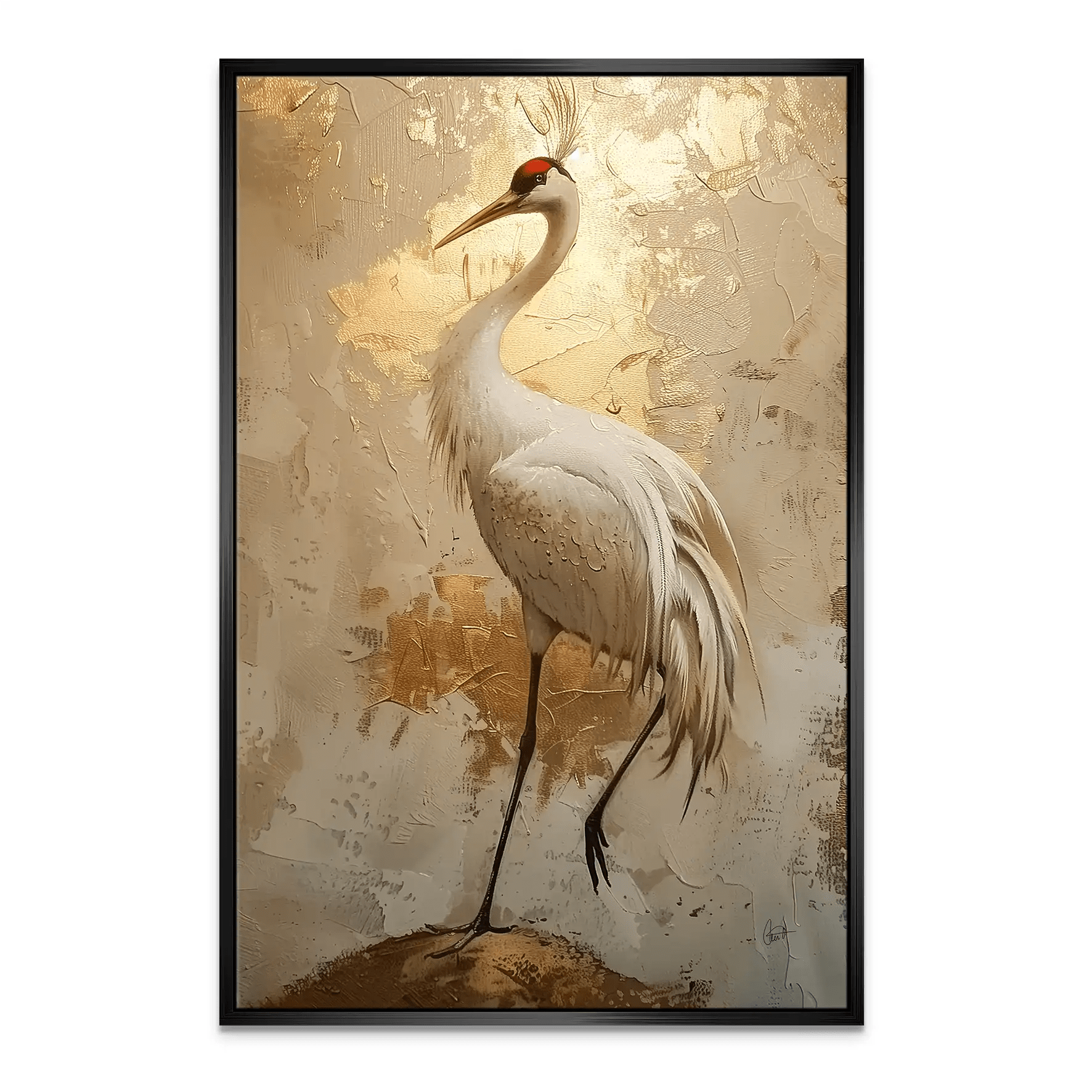 Kranich Modern Art Leinwand Bild INGALERIE