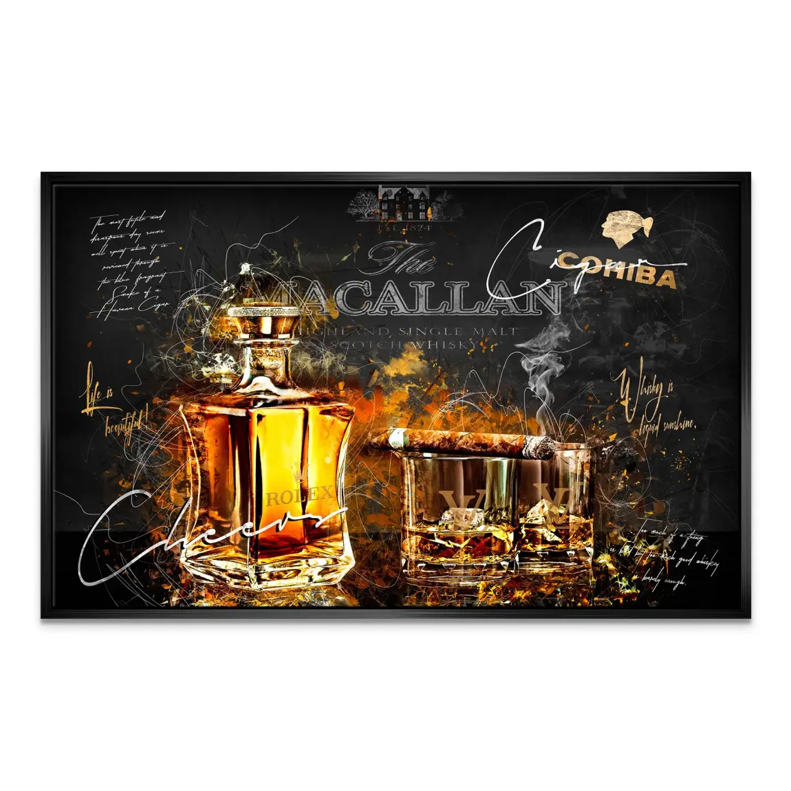 Whisky Lifestyle Art Leinwand Bild INGALERIE