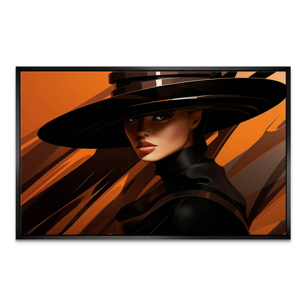 Frau mit Hut Modern Style Leinwand Bild INGALERIE