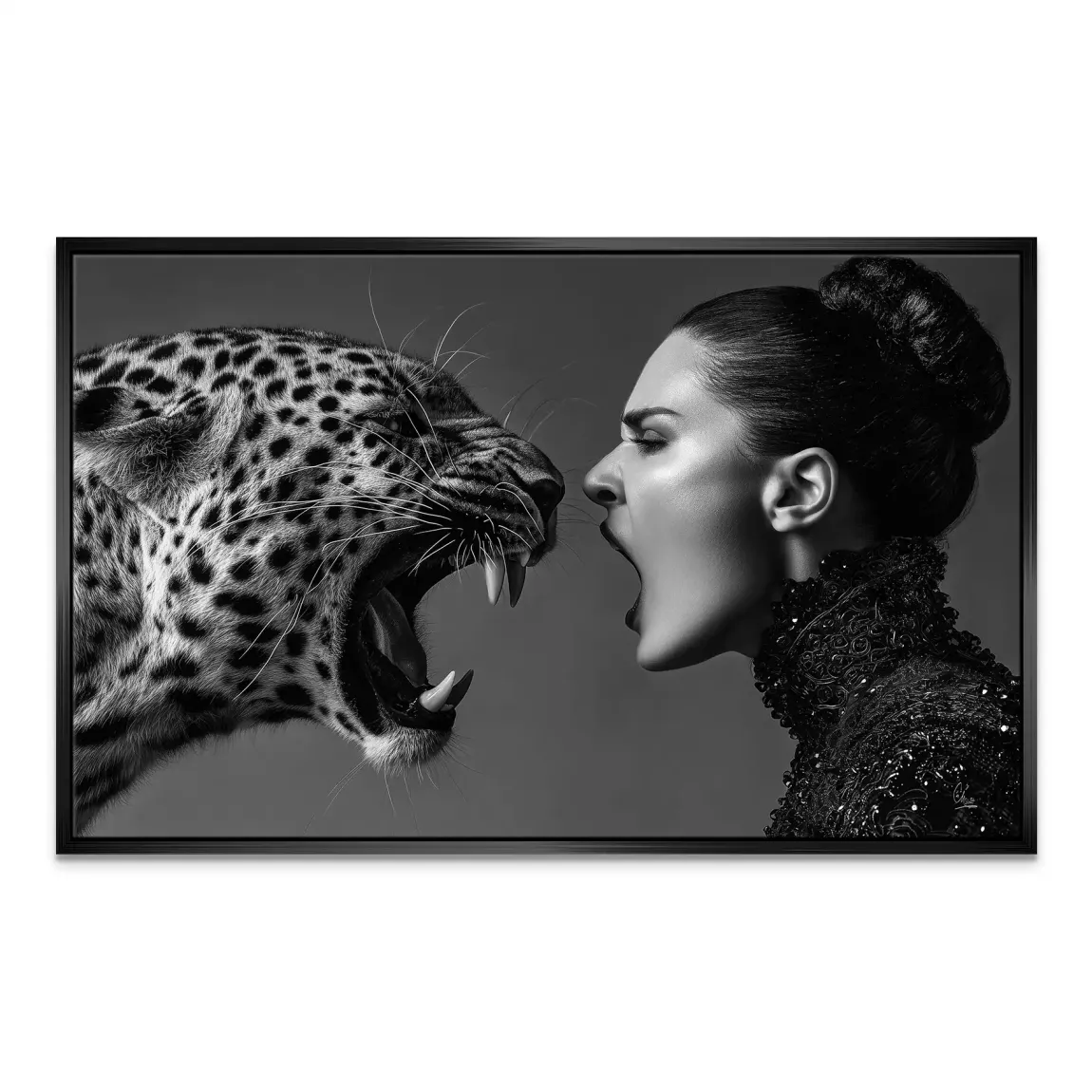 Wild Leopard Connection Leinwand Bild