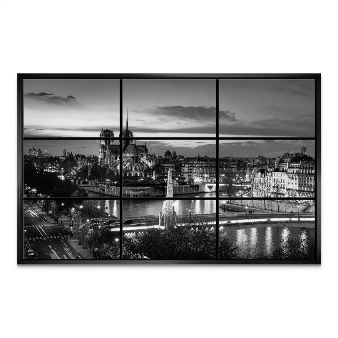 Paris Lights Noir Leinwand Bild