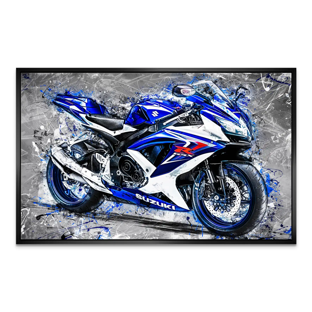 Suzuki GSXR 750 Abstrakt Black Leinwand Bild INGALERIE