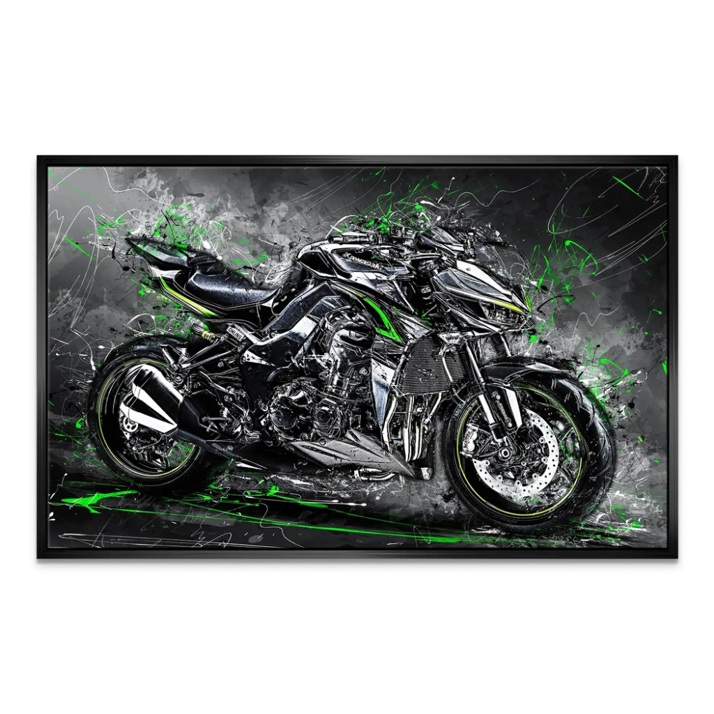 Kawasaki Z1000 Abstrakt Leinwand Bild INGALERIE