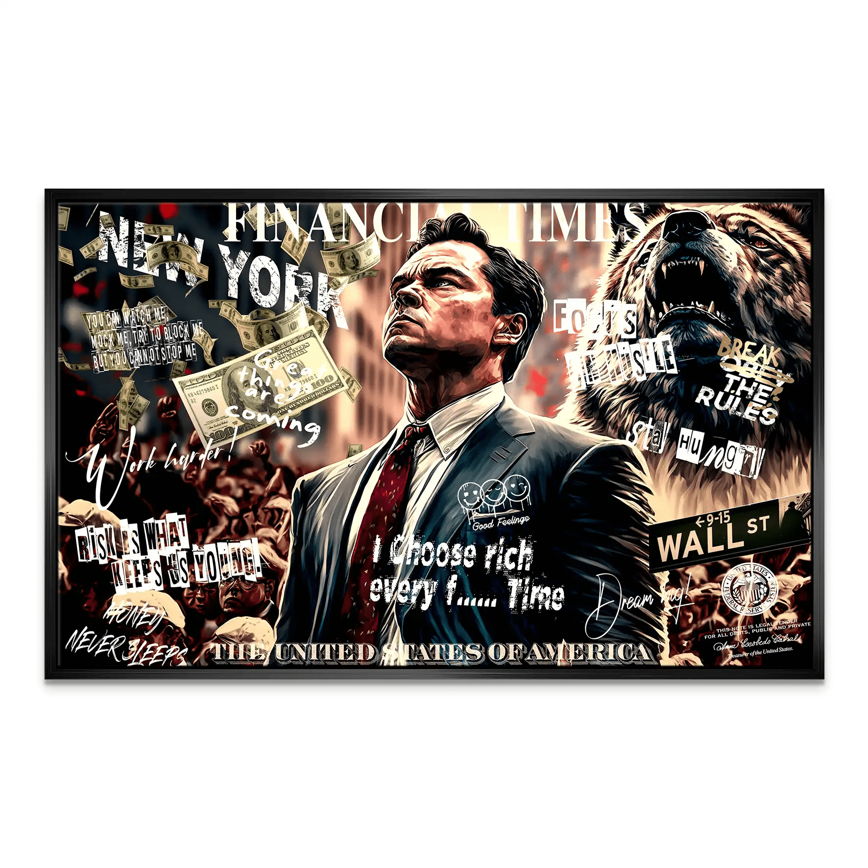 Wolf of Wallstreet Leinwand Bild INGALERIE
