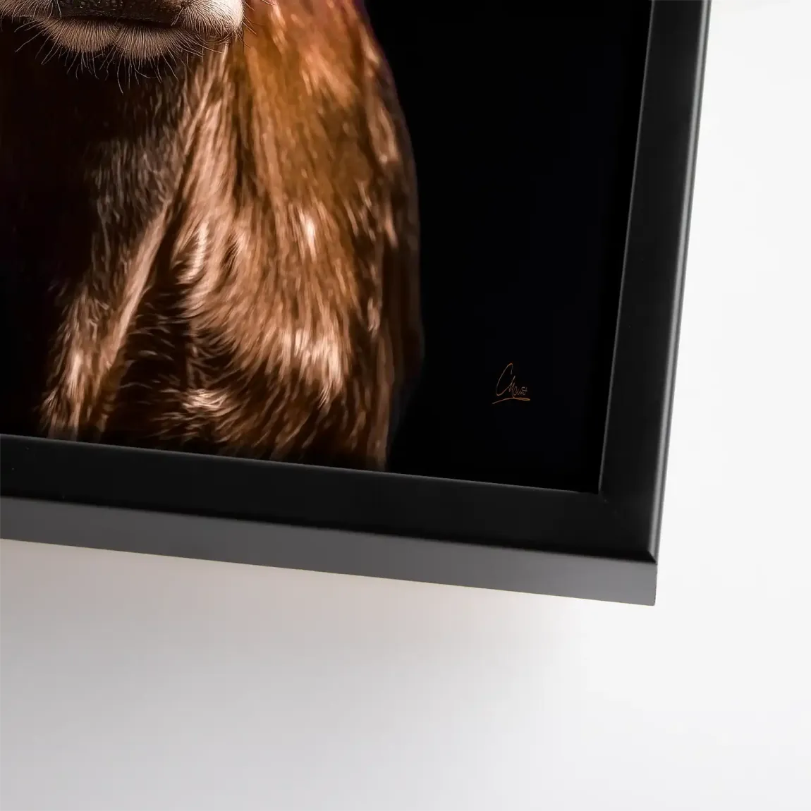 Kuh mit Strohhut Leinwand Bild