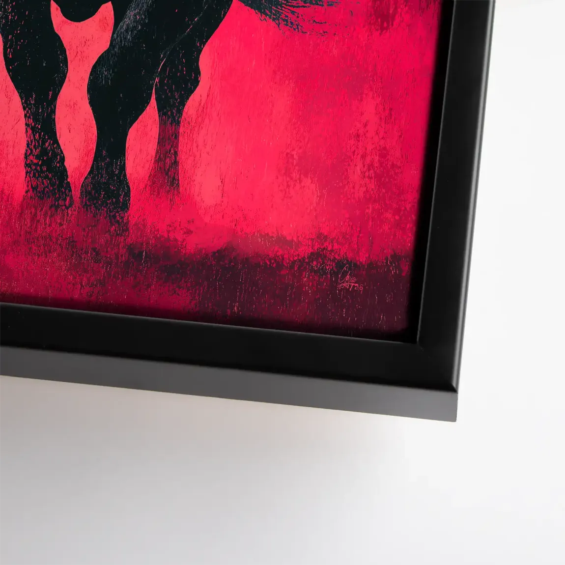 Stier in Rot Leinwand Bild