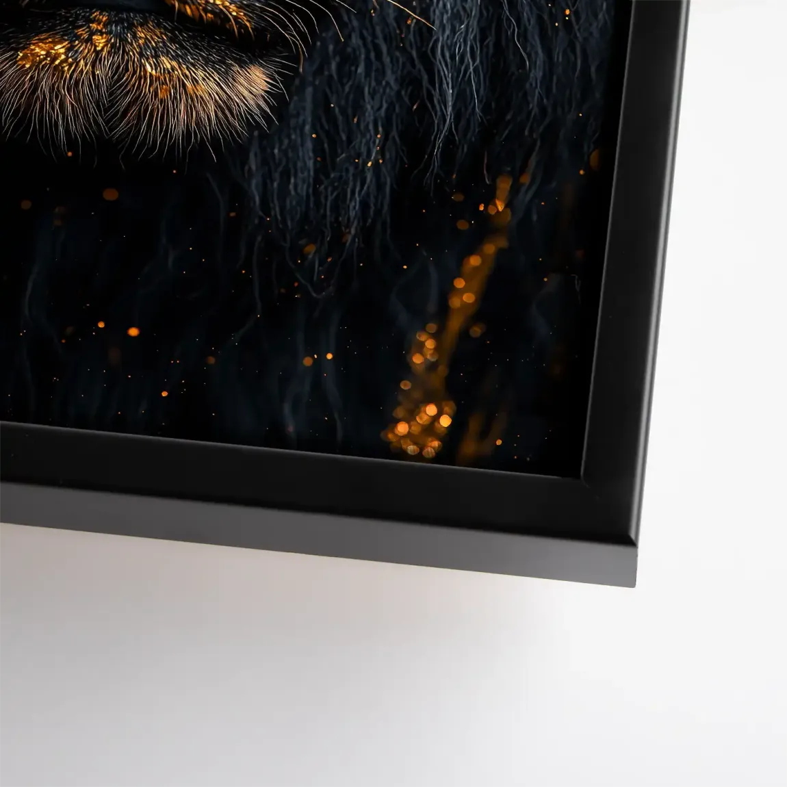 Black Lion in Gold Leinwand Bild INGALERIE