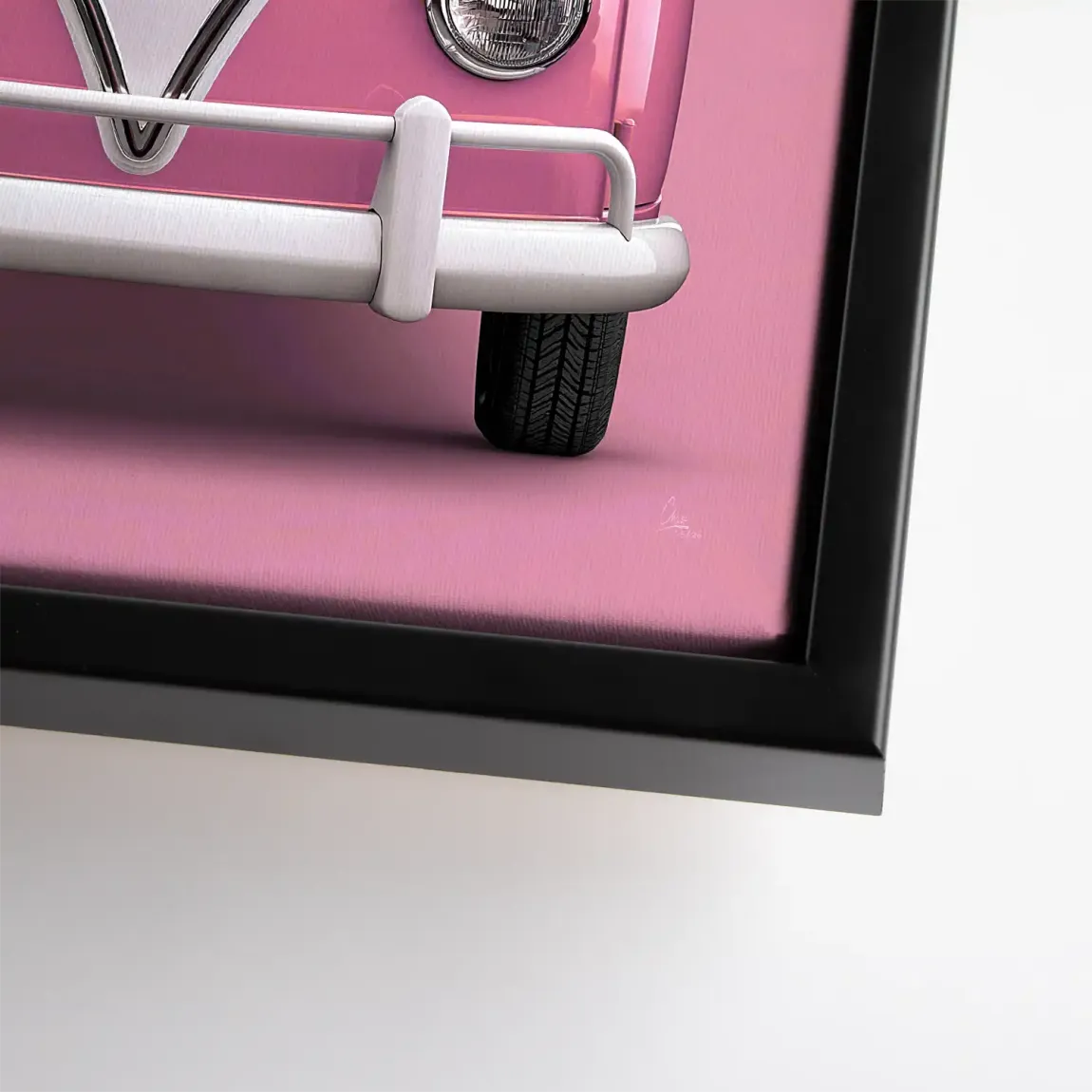 Pink VW Bulli Leinwand Bild