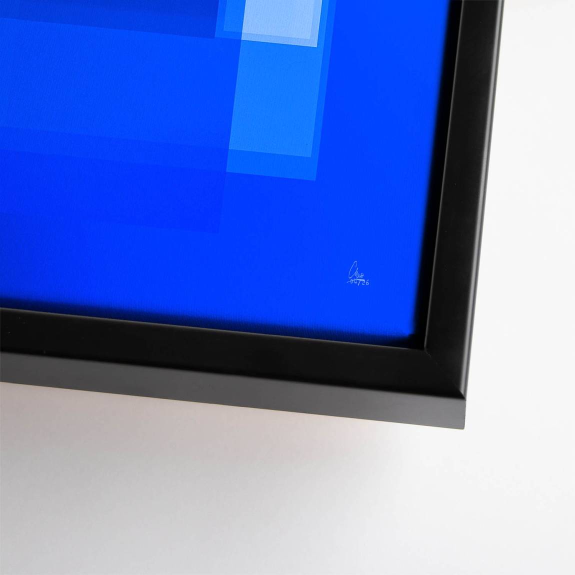 Kobaltblaue Geometrie Leinwand Bild