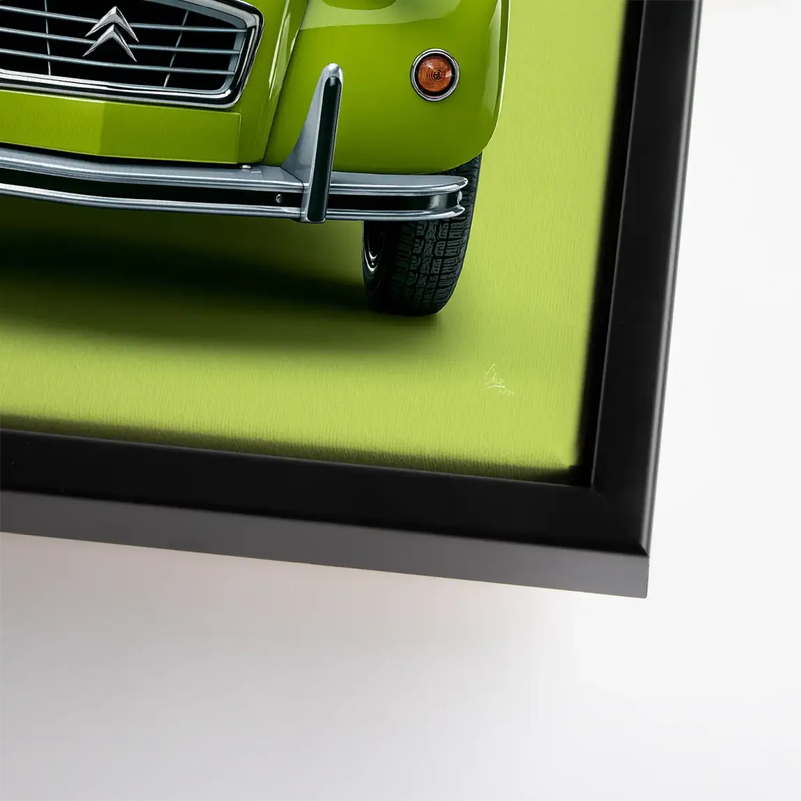 Green Citroen 2CV Leinwand Bild