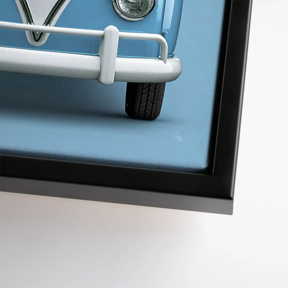 Blue VW Bulli Leinwand Bild